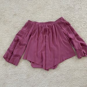 Dusty pink off the shoulder blouse, size medium